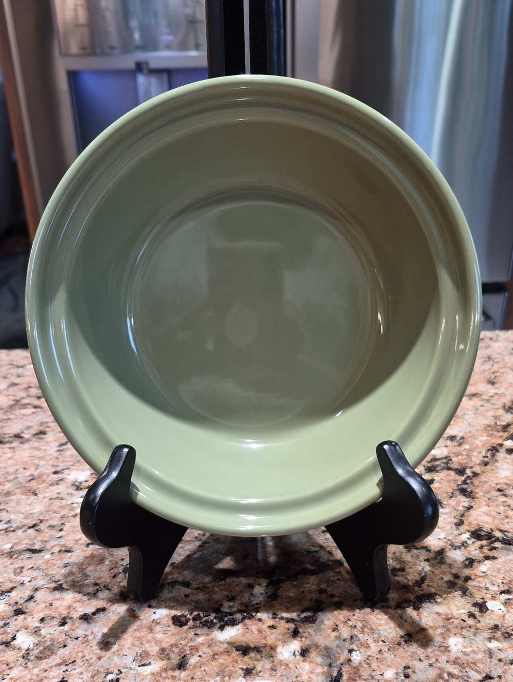 Longaberger Small Pie Plate Olive Green Ceramic Serving Bowl 7 1/4" X 2"